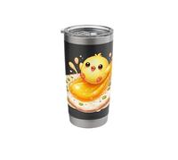 Kawaii Yellow Chick on Egg Yolk Cute Breakfast Vibe Stainless Steel Insulated Tumbler