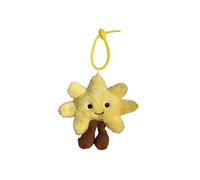 Kawaii Yellow Sun Plush Keychain Cute Cartoon Stuffed Doll Keyring Bag Pendant Backpack Key Hanging Decoration Couple Gifts
