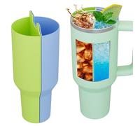 Kawaiita 2-in-1 Drink Separator Silicone Liner Compatible with Stanley Cup 40 oz, Stanley Accessories, Reusable Liner for Cold Drink Separator for Coffee, Juice, Cocktails, Whiskey (Green and Blue)