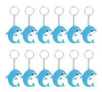 Kawailay 12 Pcs Dolphin Keychains Cute Dolphin Keyring Ocean Themed Party Supplies for Baby Shower Boys Girls Birthday Party