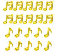 Kawailay 20 Pcs Gold Music Note Foil Mylar Balloons - Music Themed Party Decor for Birthday, Dance, Wedding, Anniversary, Graduation, Baby Shower - Reusable, Aluminium Foil