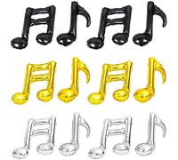 Kawailay 24 Pcs Music Note Foil Mylar Balloons Music Themed Balloons Music Birthday Party Balloons for Birthday Dance Wedding Anniversary Graduation Baby Shower Party Decoration - Black Gold Silver