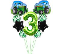 Kawailay Tractor 3rd Birthday Party Balloons Jumbo Tractor Birthday Balloons Farm Tractor Theme Foil Balloons 32 Inch Green Number 3 Helium Balloon for Kids Birthday Party