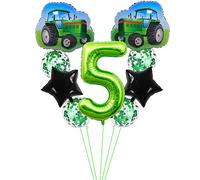 Kawailay Tractor 5th Birthday Party Balloons Jumbo Tractor Birthday Balloons Farm Tractor Theme Foil Balloons 32 Inch Green Number 5 Helium Balloon for Kids Birthday Party