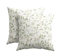 Kawani Sage Green Leaf Pillow Covers 20x20 Inch Set of 2 Neutral Leaves and Branch Outdoor Decorative Throw Pillows Rustic Farmhouse Pillowcases Cushion Covers for Couch Home Decor