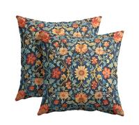 Kawani Vintage Floral Pillow Covers 16x16 Inch Antique Botanical Flowers Pattern Decorative Throw Pillow Covers Set of 2 Art Deco Pillowcases Square Cushion Covers for Couch Indoor and Outdoor