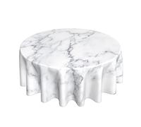 Kawani White Marble Round Tablecloth 60 Inch Ruitic Black and Grey Table Cloth Waterproof Fabric Farmhouse Abstract Tablecloths Decorative for Holiday Party Picnic
