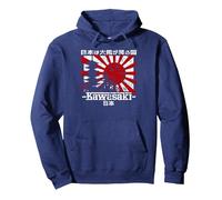 Kawasaki City 90s Retro Japan Aesthetics 80s Kawasaki Pullover Hoodie, Adult Unisex, Navy Blue, Large