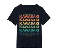 Kawasaki City 90s Retro Japan Aesthetics 80s Kawasaki T-Shirt, Women's Plus, Black, 1X