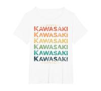 Kawasaki City 90s Retro Japan Aesthetics 80s Kawasaki T-Shirt, Women's Plus, White, 5X