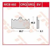 Kawasaki VN 2000 2004-2007 TRW SV Series Sindered Brake Pads MCB602SV
