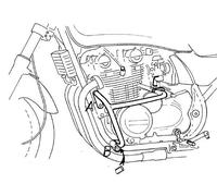 Kawasaki Zephyr 550 Engine protection bar Chrome BY HEPCO AND BECKER