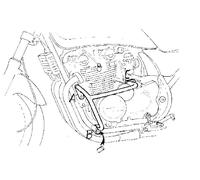 Kawasaki Zephyr 750 Engine protection bar Chrome BY HEPCO AND BECKER