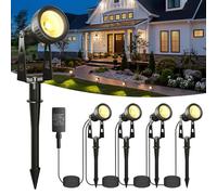 Kawaya 4-in-1 Garden Lights Mains Powered 36V Electric Spot Light 14M Plug in Outdoor Spike Light 3200K Garden Spotlights Low Voltage IP68 Waterproof Spotlight Floor Led Path Lights Fence Landscape