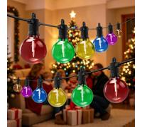 Kawaya 60M Colourful Outdoor Festoon Lights IP65 Garden Lights 100+2 Bulbs