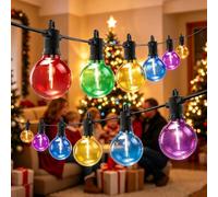 Kawaya 90M Garden Lights String for Christmas Décor IP65, 146 LED Bulbs | Garden Lights Colourful Connectable Shatterproof Fairy Lights for Large Backyard Christmas New Year Festival Decoration
