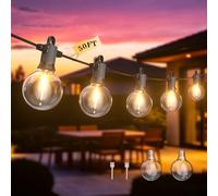 Kawaya Garden String Lights Mains Powered, 15M G50 IP65 Waterproof
