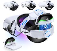 Kawaye Head Strap Compatible with Quest 3S/Quest 3/Quest 2, 2x6700mAh Hot-Swappable Battery&Charge Station Extend 6-8H Playtime,Comfort VR Headstrap Enhanced Support Reduce Pressure Game Boy Consoles