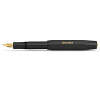 Kaweco CLASSIC SPORT Fountain Pen Black with 23 Carat Gold-Plated Steel Nib and Iridium Tip for Ink Cartridges I Sport Fountain Pen 13 cm I Nib: M (Medium)