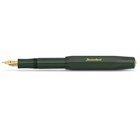 Kaweco CLASSIC SPORT Fountain Pen Green with 23 Carat Gold-Plated Steel Nib and Iridium Tip for Ink Cartridges I Sport Fountain Pen 13 cm I Nib: B (Broad)