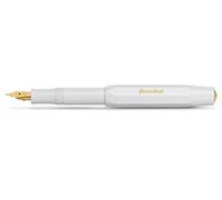 Kaweco CLASSIC SPORT Fountain Pen White withGold-Plated Steel Nib and Iridium Tip for Ink Cartridges I Sport Fountain Pen 13 cm I Nib: M (Medium)