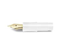 Kaweco CLASSIC SPORT Front Part White with Gold-Plated Steel Nib I Premium Fountain Pen Replacement Nib I Exclusive Fountain Pen Stainless Steel Nib Insert I Nib: B (Broad)