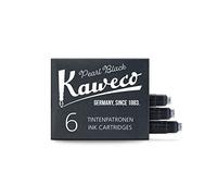 Kaweco Fountain Pen Ink Cartridges Pearl Black Pack of 6 | Premium Ink with Short Standard Cartridges in Black | Vegan Cruelty Free Water Soluble Calligraphy Lettering Writing