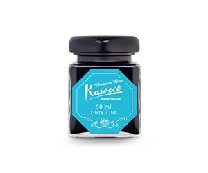 Kaweco Ink Bottle 50 ml Paradise Blue | Premium Ink for Fountain Pen in Glass with Kaweco Quality Seal. Vegan and Water-Soluble. For Calligraphy or Lettering