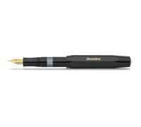 Kaweco PISTON SPORT CLASSIC Black/Gold I Nib: EF (Extra Fine) | Classic Black Plastic Piston Filler for Ink Bottles I 12.7 cm Lightweight Fountain Pen in Nostalgic Paper Tube Box