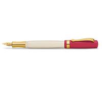 Kaweco STUDENT 30's Blues Fountain Pen I Premium Acrylic Fountain Pen for Ink Cartridges I Nostalgic Fountain Pen in Red and Cream with Golden Details I Student Pen 16 cm I Nib: M (Medium)