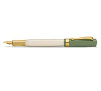 Kaweco STUDENT 60's Swing Fountain Pen I Premium Acrylic Fountain Pen for Ink Cartridges I Nostalgic Fountain Pen in Green and Cream with Golden Details I Student Pen 16 cm I Nib: M (Medium)