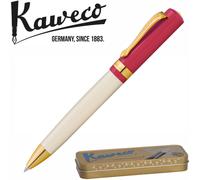 Kaweco STUDENT Ball Pen 30's Blues I Retractable Ballpoint Pen in Classic Design with Standard G2 Refills I Acrylic Ball Pen 13cm in Red & Creme with Golden Details