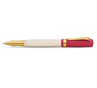 Kaweco STUDENT Rollerball 30's Blues I Gel/Ballpoint Pen Including 0.7 mm Rollerball Pen Refill in Classic Design with Ceramic Ball in Red & Creme with Golden Details I Acrylic Gel Roller 16 cm