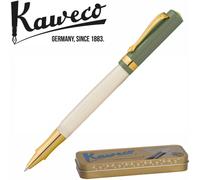 Kaweco STUDENT Rollerball 60's Swing I Gel/Ballpoint Pen Including 0.7 mm Rollerball Pen Refill in Classic Design with Ceramic Ball in Green & Creme with Golden Details I Acrylic Gel Roller 16 cm
