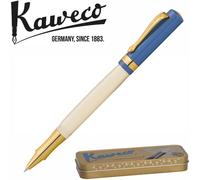 Kaweco STUDENT Rollerball 50's Rock I Gel/Ballpoint Pen Including 0.7 mm Rollerball Pen Refill in Classic Design with Ceramic Ball in Blue & Creme with Golden Details I Acrylic Gel Roller 16 cm