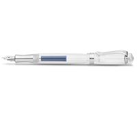 Kaweco STUDENT Transparent Fountain Pen I Premium Acrylic Fountain Pen for Ink Cartridges I Nostalgic Fountain Pen in Transparent with Silver Details I Student Pen 16 cm I Nib: F (Fine)