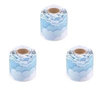 kawehiop 3 Cloud Scrolls Boards, Die-Cut Edge Decorations for Bulletin Adhesive, Suitable for Classrooms, Blackboard for Windows,