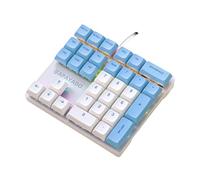 kawehiop 33 Key Left-hand PBT Keycap Input Efficiency With Mechanical Feel Buttons Real Mechanical Foraxis Body ABS Accounting, Blue and redaxis