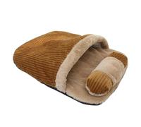 kawehiop Semi Enclosed Cat Bed Cozy Retreat For Cat And Large Cats. Is Not Only Cat Bed Where Cats Can Sleep Comfortably, Coffee color, 65 * 50cm