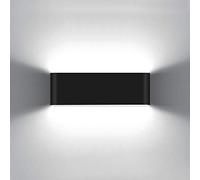 KAWELL 20W Modern Wall Lamp LED Wall Light Up Down Aluminum Wall Wash Lights Waterproof IP65 Outdoor Indoor for Bedroom Living Room Bathroom Stairs Porch Corridor Hallway, Black 6000K