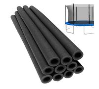 Kawiithn 10pcs Trampoline Pole Foam Sleeves, 40cm Waterproof UV Protection Replacement Trampoline Safety Protective Foams PolesTube, Trampolines Enclosure Pole Foam Padding for Indoor Outdoor (Black)