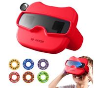 Kawiithn 3D Stereoscopic Viewer Toy, Retro 3D Viewfinder Toy with 6 Reels, Portabble Story Projection Device for 3+ Years Old Children Boys Girls Classroom Outdoor School