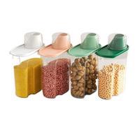 Kawiithn 4pcs Cereal Storage Container Sets - 2.5L Airtight Dry Food Dispenser Containers with Pour Spout and Measuring Cup, Leakproof PP Pantry Organization for Kitchen Flour Sugar Pasta Pet Food