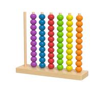 Kawiithn Colour Stacking Challenge Game, Color Wooden Beads Sorting Stacking Toys, ooden Color Matching Stack Sensory Toy, Preschool Math Activity Tabletop Brain Teaser for Family Kids Boys Girl