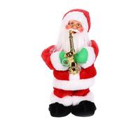 Kawiithn Musical Santa Claus Doll With Saxophone, 35cm/13.8inch Twerking Playing Saxophone Santa Claus Figures Novelty Christmas Decorations Christmas Ornaments for Home Fireplace