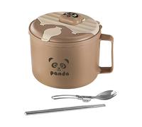 Kawiithn Soup Bowls with Handles Portable Meal Prep Containers | Instant Noodle Bowl for Soup for Kitchen Dinner Breakfast Snack Office Travel College Camping