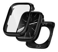 Kawoco 2-in-1 Metal Case for Apple Watch Series 11/10 42 mm, All-Round Protection with Metal Back, with Built-in Tempered Glass Screen Protector for iWatch 42 mm, Black