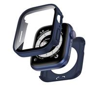 Kawoco 2-in-1 Waterproof Case for Apple Watch 40 mm Series 6/5/4/SE with Tempered Glass Screen Protector, 360° All-Round PC Front & Back Case Protective Cover for iWatch 40 mm Blue
