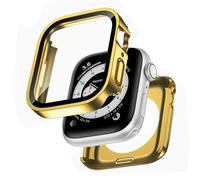 Kawoco 2-in-1 Waterproof Case for Apple Watch 46 mm Series 10 with Tempered Glass Screen Protector, 360° All-Round PC Front & Back Case Protective Cover for iWatch 46 mm Gold