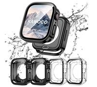 Kawoco 4 Pack Compatible with Apple Watch Waterproof Case 46mm Series 10 with Tempered Glass Screen Protector, 2 in 1 Full Coverage Bumper Protective Cover for iWatch Accessories 46 mm
